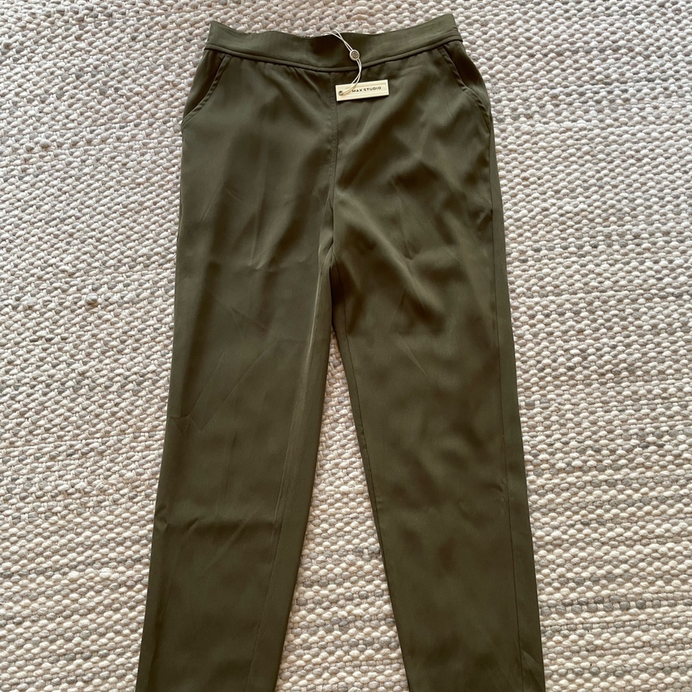 MAX STUDIO OLIVE TROUSER PANTS